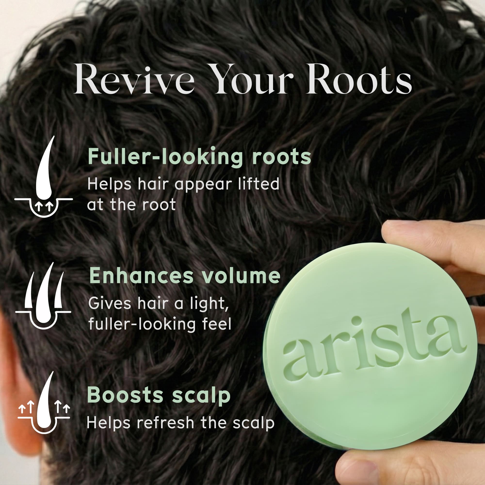 ARxSBx80xSL TopProductBenefits EN 001 arista-stimulating-rosemary-shampoo-bar-main-properties-outlined-lifestyle-hair